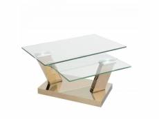 Table open cooper ã plateaux pivotants en verre trempé et piétement couleur cuivre 20100891932