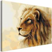 Tableau décoratif Lion en portrait style peinture