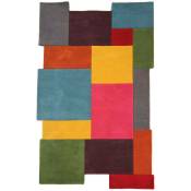 Tapis design en laine géométrique pour salon Collage Multicolore 120x180 - Multicolore