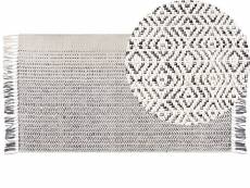 Tapis en laine blanc et gris 80 x 150 cm omerli 375956