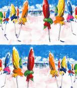 Tissu imprimé parasols colorés - Multicolore - 1.4 m