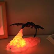 Universal Impression 3D LED Dragon Lampe Rouge Chaud
