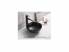Vasque ronde à poser en céramique noire matte - d 32 cm - gamme domi