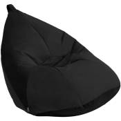 Velours Pouf Chaise inclinable pour adulte – Pouf Lounging avec poignée de transport pour intérieur – Noir - Loft 25