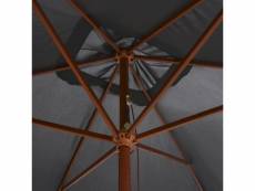 Vidaxl parasol d'extérieur avec mât en bois 200 x