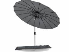 Vounot parasol inclinable 270cm shanghai avec housse de protection gris