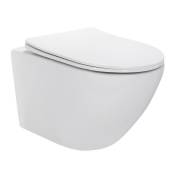 WC suspendu design avec abattant soft close - Dimensions : 555 x 365 x 375 mm (CARAPELLE L)