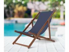 3xeliving lagun premium chaise longue bleu marine en couleur bois : hêtre foncé, plage et piscine, barbecue, camping, pêche, pente, hôtel et jardin