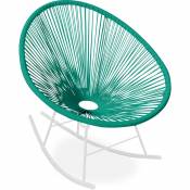Acapulco Style - Chaise à bascule Acapulco - Pieds Blanc - Nouvelle Édition Vert pastel - Acier, Rotin synthétique - Vert pastel