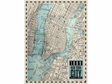 Affiche papier - carte de new-york city, 1889 - braun
