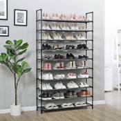 Armoire étagères à chaussures 10 couches noir 100