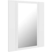 Armoire salle de bain à miroir led 40 x 12 x 45 cm acrylique blanc