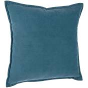 Atmosphera - Coussin Lilou en coton bleu 45x45cm créateur d'intérieur - Bleu
