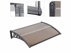 Auvent de porte store marquise solaire 100x60 cm carte de pc solide + cadre en pp + aluminium