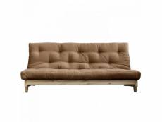 Banquette convertible fresh pin coloris mocca couchage