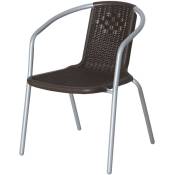 Bistrot Street Chair in Steel and Outdoor Resin Garden Garden Deluxe Collection Brown - Brown