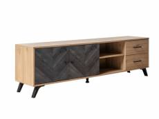 Bobochic meuble tv 180 cm anais bois et noir
