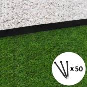 Bordure de jardin droite noire - 5,8 cm x 10 mètres avec 50 piquets d'ancrage