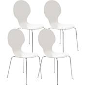 CLP - Définissez 4 chaises empilables avec une conception ergonomique et élégante disponibles différentes couleurs colore : Blanc