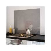 Crédence cuisine fond de hotte verre brillant - Gris 600x700 mm - 60cm de large - gris