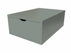 Cube de rangement bois 75x50 cm + tiroir gris CUBE75T-G