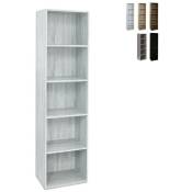 Divina Home - Bibliothèque haute en bois 5 étagères salon bureau 40x172 cm Darren Couleur: Blanc