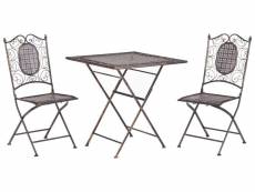 Ensemble de terrasse bistrot table avec deux chaises en acier noir bormio 263522