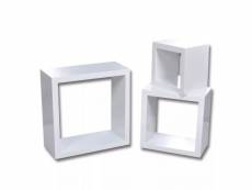 Étagère armoire meuble design design murale 3 cubes blanc helloshop26 2702084par2