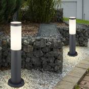 Etc-shop - Lot de 2 lampadaires d'extérieur socle anthracite chemin de jardin éclairage véranda cour lampadaire