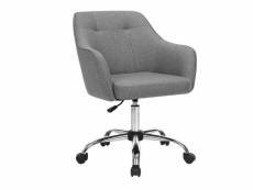 Fauteuil de bureau chaise pivotante confortable siège ergonomique réglable en hauteur charge 120 kg cadre en acier tissu imitation lin pour bureau gri