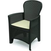 Fauteuil modulable effet rotin, Made in Italy, 60 x 58 x 89 cm, Couleur anthracite