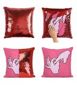 Hand Sign Sex P24 Sequin Pillow, Oreiller, Sequin Pillowcase, Taie d'oreiller, Two Color Pillow, Gift for Him Her, Magic Pillow, Mermaid Pillow Cover,