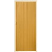 Helloshop26 - Porte accordéon pliante pvc salle de bain extensible coulissante largeur 80 cm brun clair - Marron