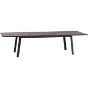 Hesperide - Table de jardin extensible Pavane en aluminium - Dimensions : Longueur 314 cm x Largeur 101 cm x Hauteur 76 cm. - Marron