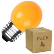Ledkia - Pack 4 Ampoules led E27 3W 300 lm G45 Orange