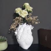 L&h-cfcahl - Vase en Céramique Coeur Blanc Vases à Fleurs Décor à La Maison Plante Pot De Fleurs Amour Moderne En Fleur Décoration Murale Vase Pour
