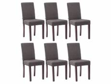 Lot de 6 chaise de salle à manger en tissu cappuccino, gris foncé mya 182259056 plc