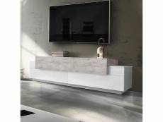 Meuble tv design 3 placards blanc gris ciment corona low bronx AHD Amazing Home Design