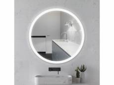 Miroir de salle de bain rond hombuy en cuivre mercure blanc froid anti-buée mural éclairage led anti-buée 80*80*4.5cm
