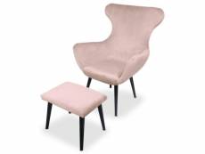 Paris prix - fauteuil & pouf imitation fourrure "metry" 99cm rose