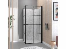 Portes de douche en angle 90x90x190 cm - motifs carrés