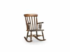 Rocking chair bois marron 60x85x100cm - décoration d'autrefois