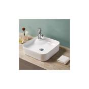 Rue Du Bain - Vasque pour salle de bain Carrée - Céramique Blanc Brillant - 43x43 cm - Urban