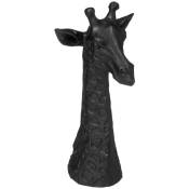 Statuette Tête de girafe - H32 cm Atmosphera créateur d'intérieur - Noir
