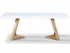 Table basse bois/laqué dune - frêne/blanc - blanc