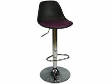 Tabouret-chaise de bar nadya en cuir en plusieurs couleurs - couleur: violet Azura-42410_17244