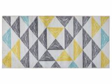 Tapis 150 x 80 cm motif triangulaire multicolore kalen 178345