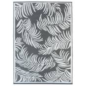 Tapis extérieur coco tropical gris et blanc 270 x 370 cm - Multicolore
