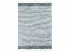 Terra cotton bandes - tapis 100% coton bandes gris-blanc 190x290