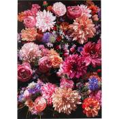 Toile bouquet de fleurs roses 140x200